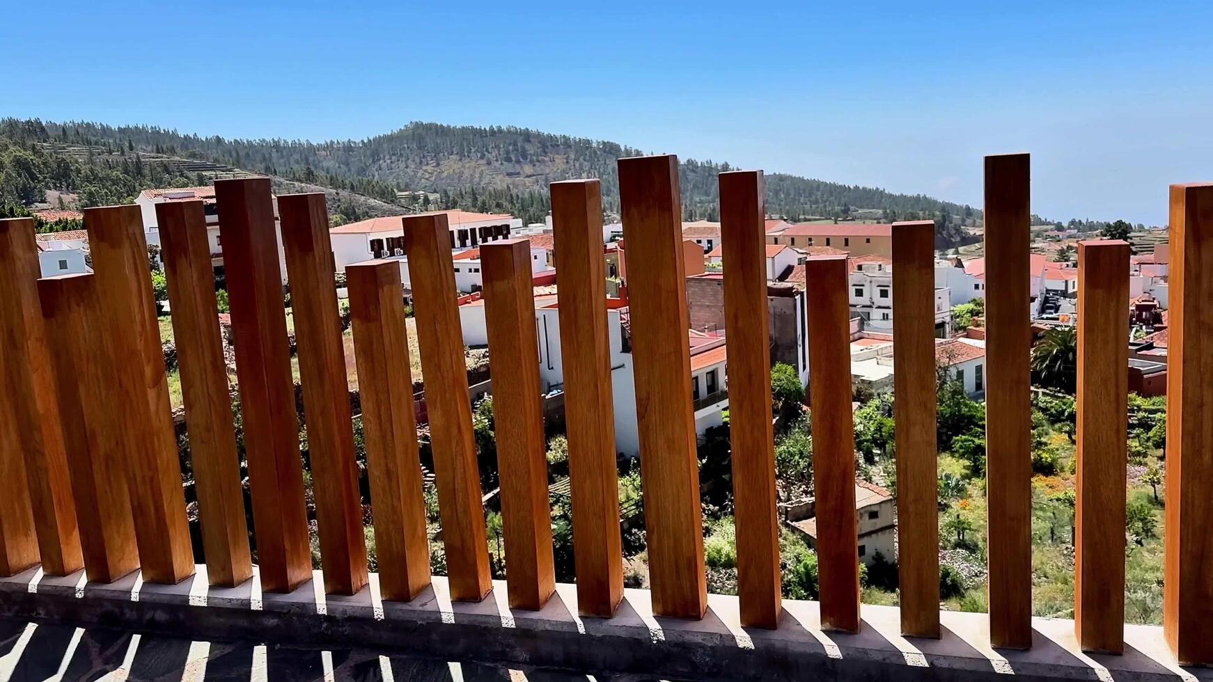 Breathtaking Scenic View from a Beautiful Wooden Deck Overlooking the Surrounding Landscape photo