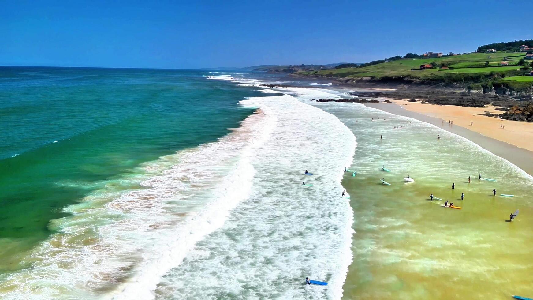 Experience the Captivating and Invigorating Beach Waves on a Beautiful Sunny Day at the Seaside photo