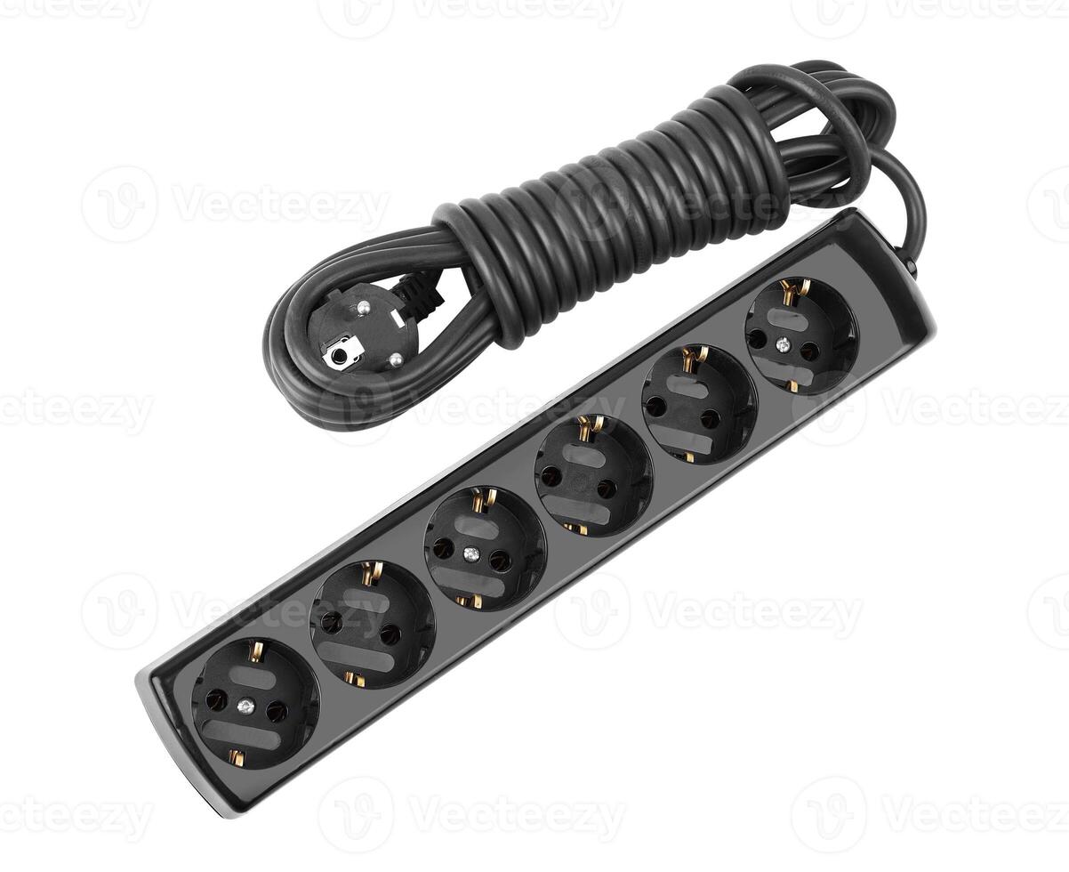 Electric extender cable on a white background photo