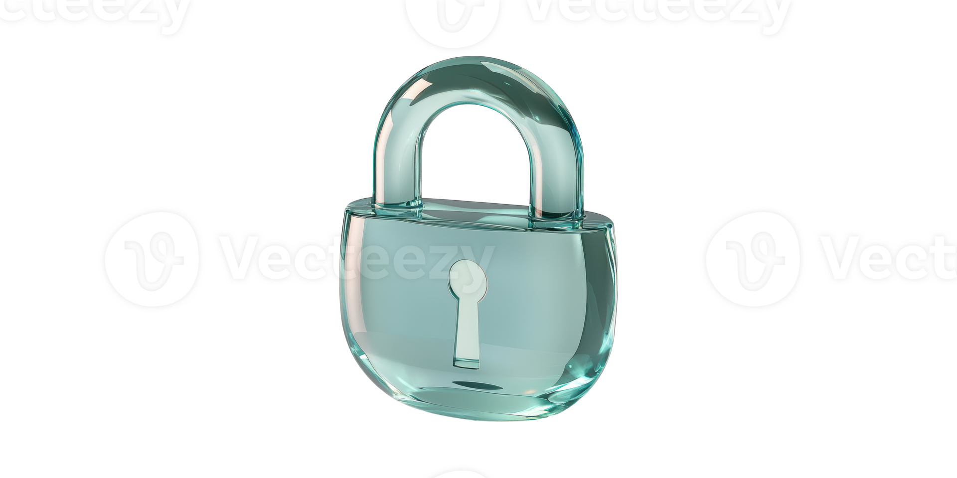 Glass Padlock Symbolizing Security And Privacy. Modern Design Isolated On Transparent Background png