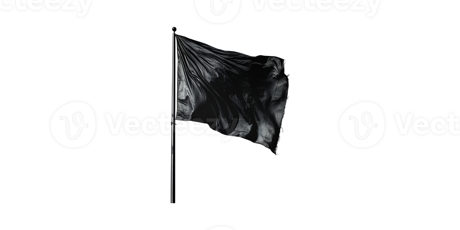 Black Flag Waving Pole. Symbol Of Protest, Rebellion, And Anarchy Isolated On Transparent Background png