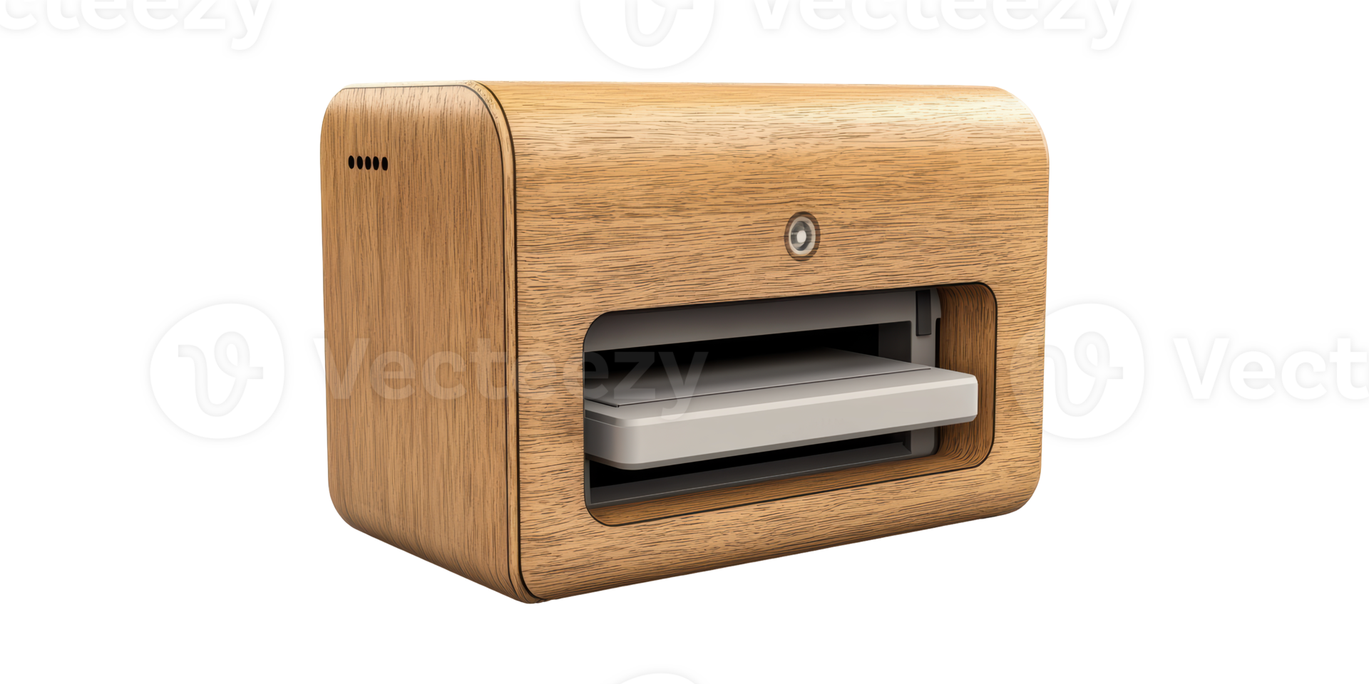 Wooden Enclosed 3D Printer With Modern Design. Innovative Desktop Manufacturing Device Isolated On Transparent Background png