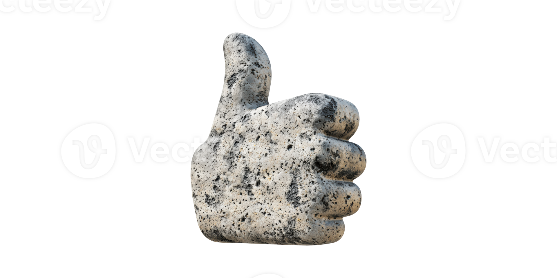 Stone Textured Thumbs Up Sculpture. Symbol Of Approval And Positivity Isolated On Transparent Background png