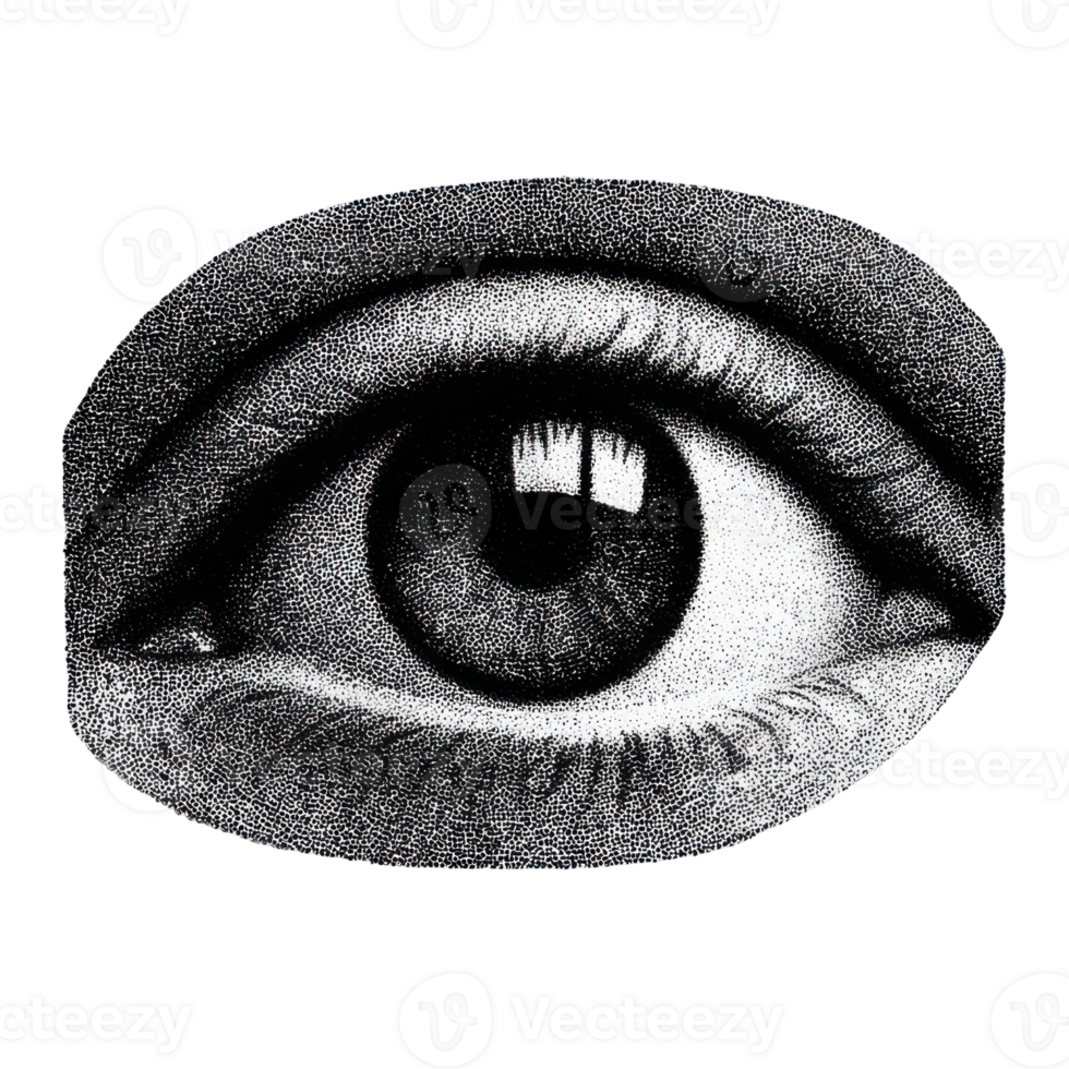 Vintage Engraved Eye. Retro Optical With Detailed Dot Work Illustration Isolated On Transparent Background png