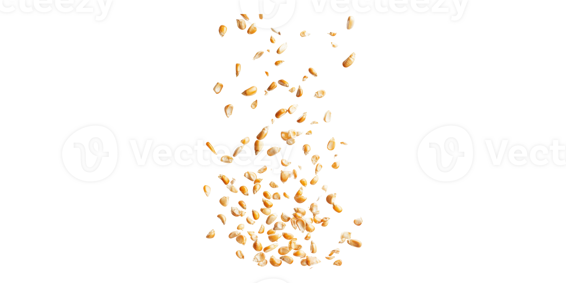 Falling Popcorn Kernels. Concept Of Snack Preparation And Food Ingredients Isolated On Transparent Background png