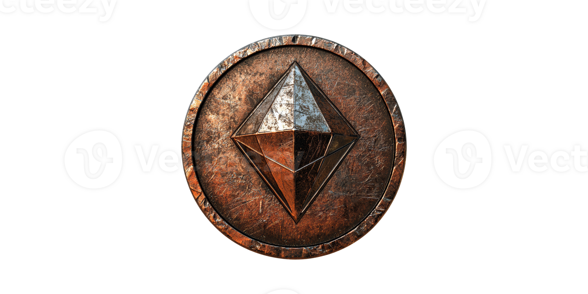 rustico moneta design. simbolo di criptovaluta e blockchain tecnologia isolato su trasparente sfondo png