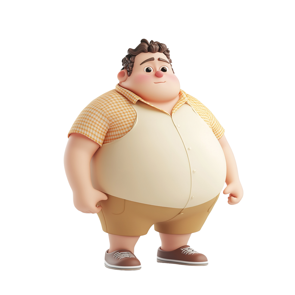 A cartoon character in casual clothing isolated on a transparent background. png