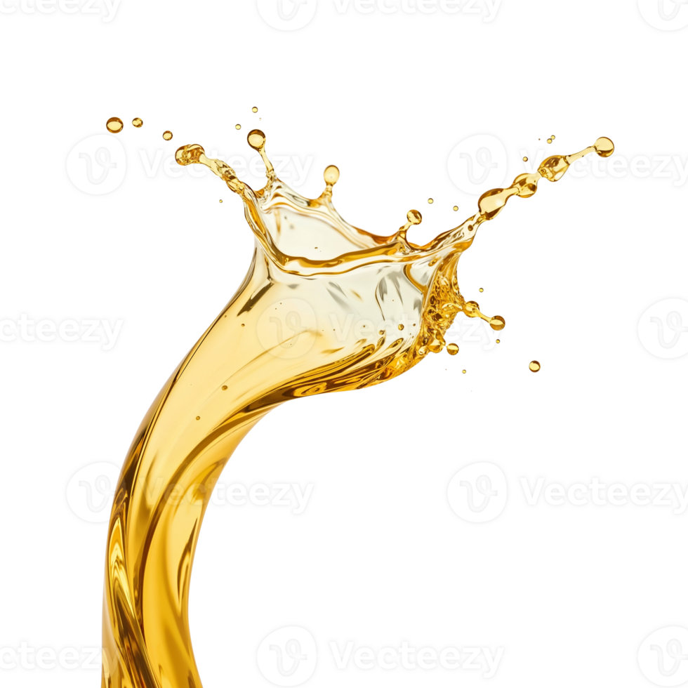 Golden liquid eruption isolated on transparency showcases fluid dynamics and motion artistry png