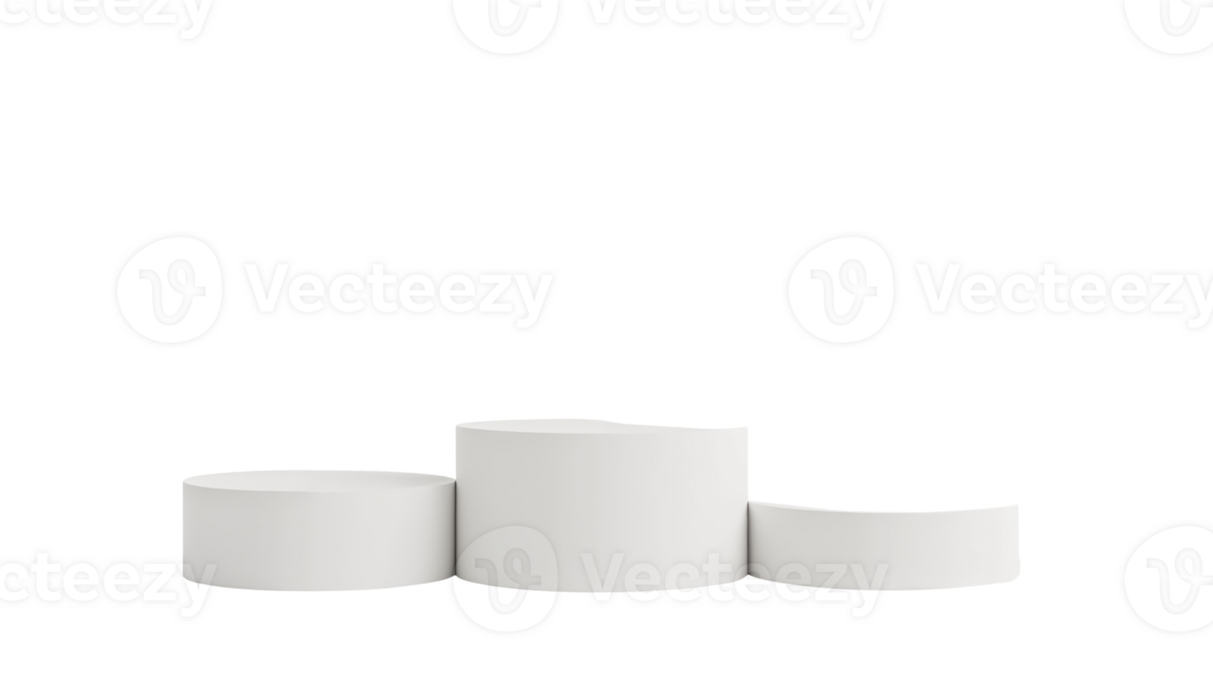 Minimalist white cylinder podium display on isolated transparent backdrop for product showcasing, png
