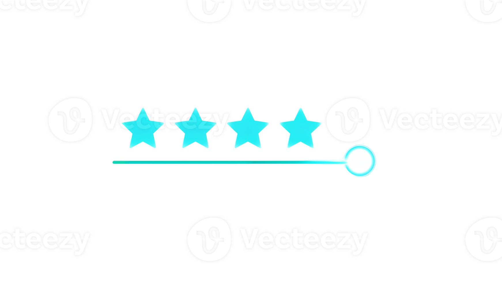 Luminescent four stars rating indicator with a sliding control element design png