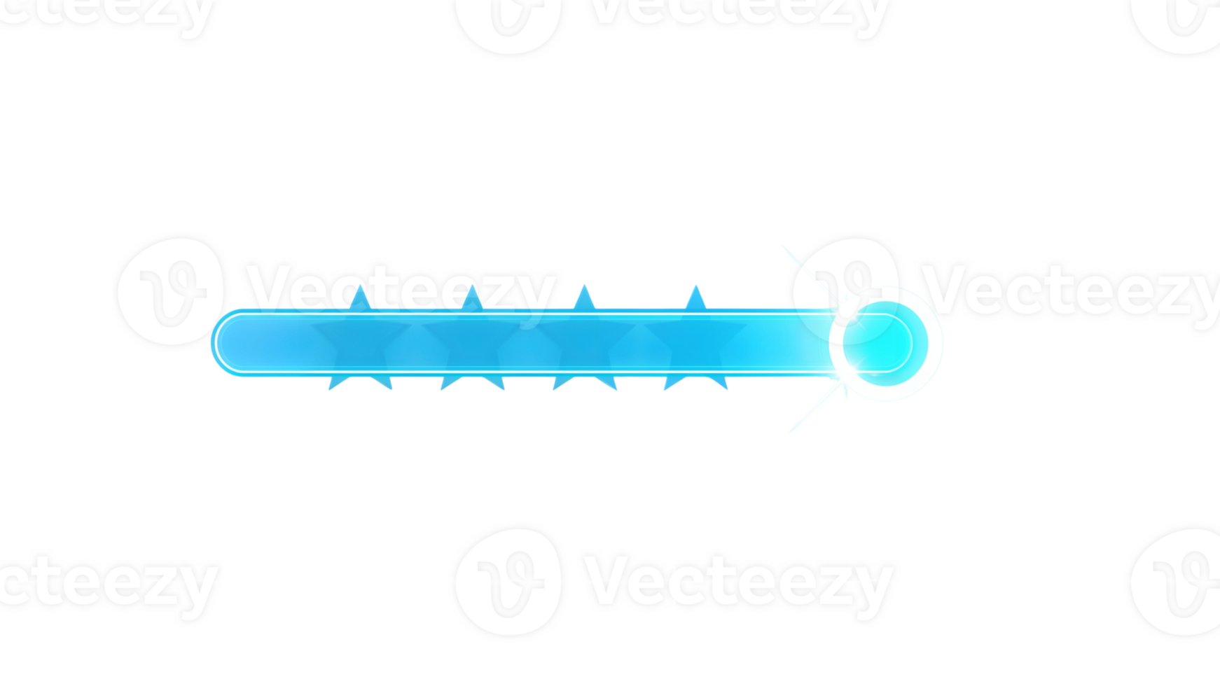 Stylized glowing progress bar illustration with transparent isolated presentation png
