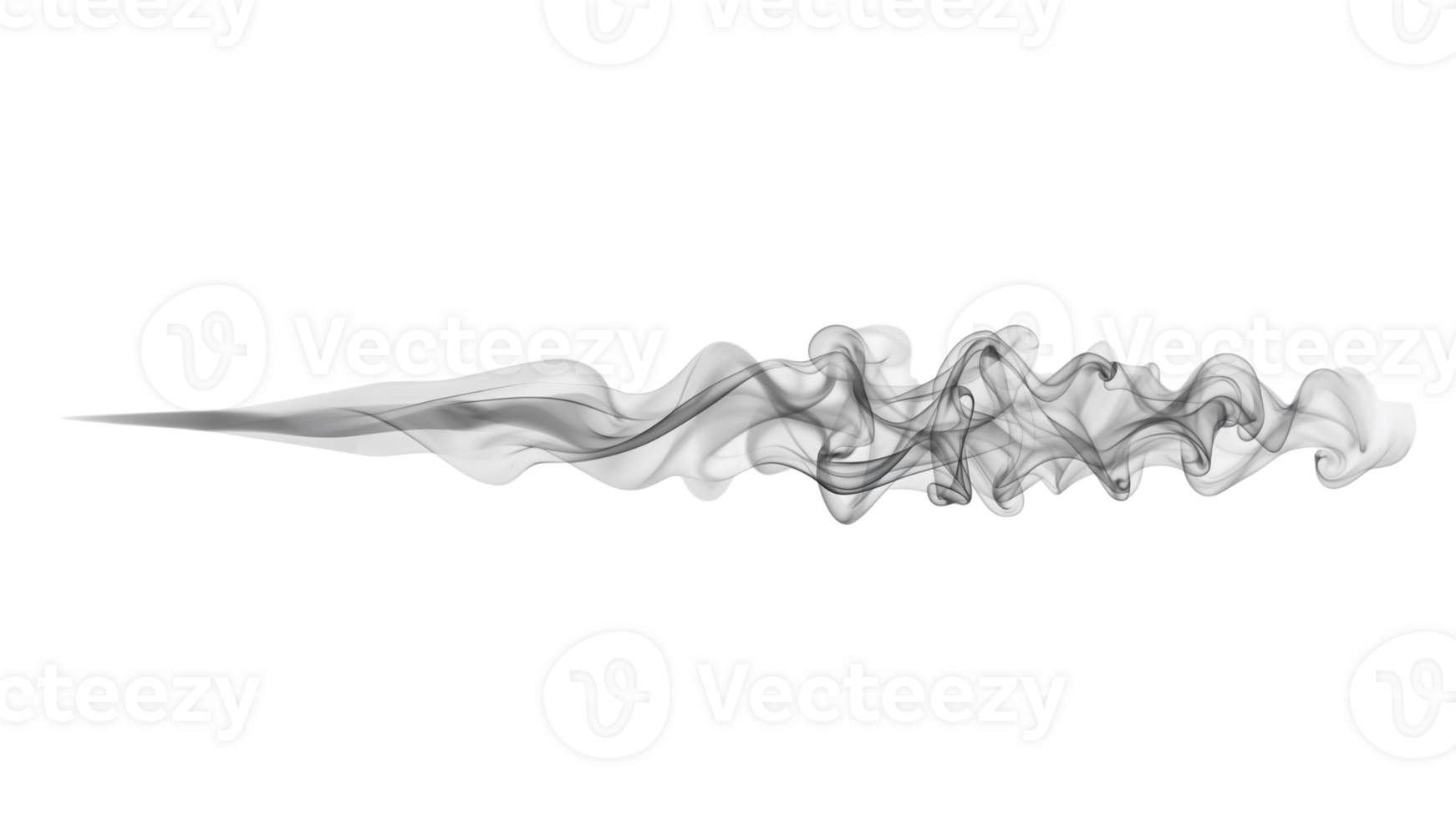 Serpentine Vapor Trail Evokes Mystery on Isolated Transparent Canvas, Elegant Smoke png