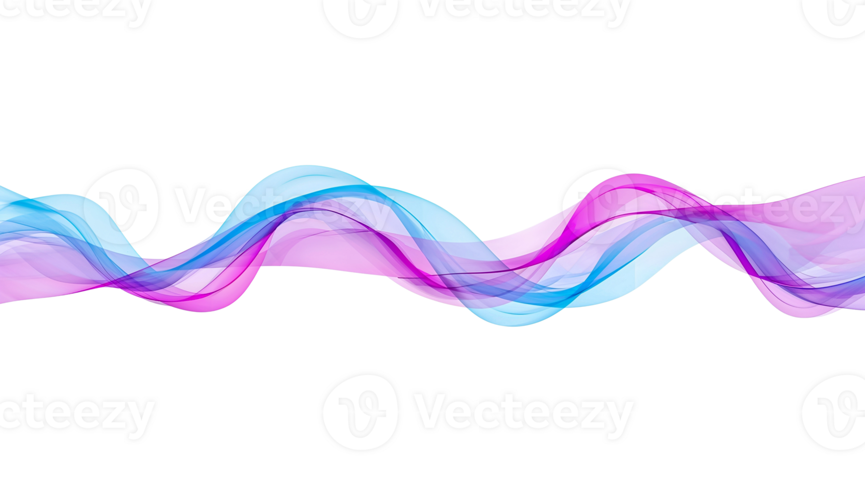 Elegant flowing ribbon with blended colors, forming an airy abstract wave illustration png