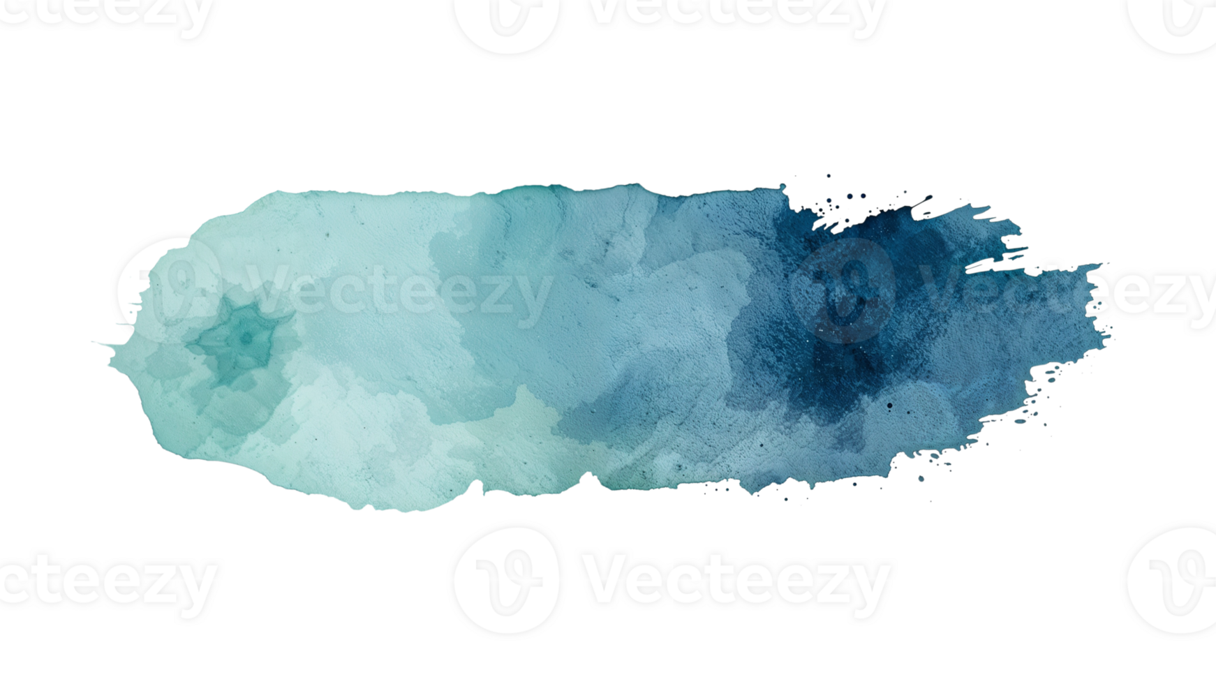 Isolated wash of varied blues, creating a dynamic and textural paint stroke element with delicate png