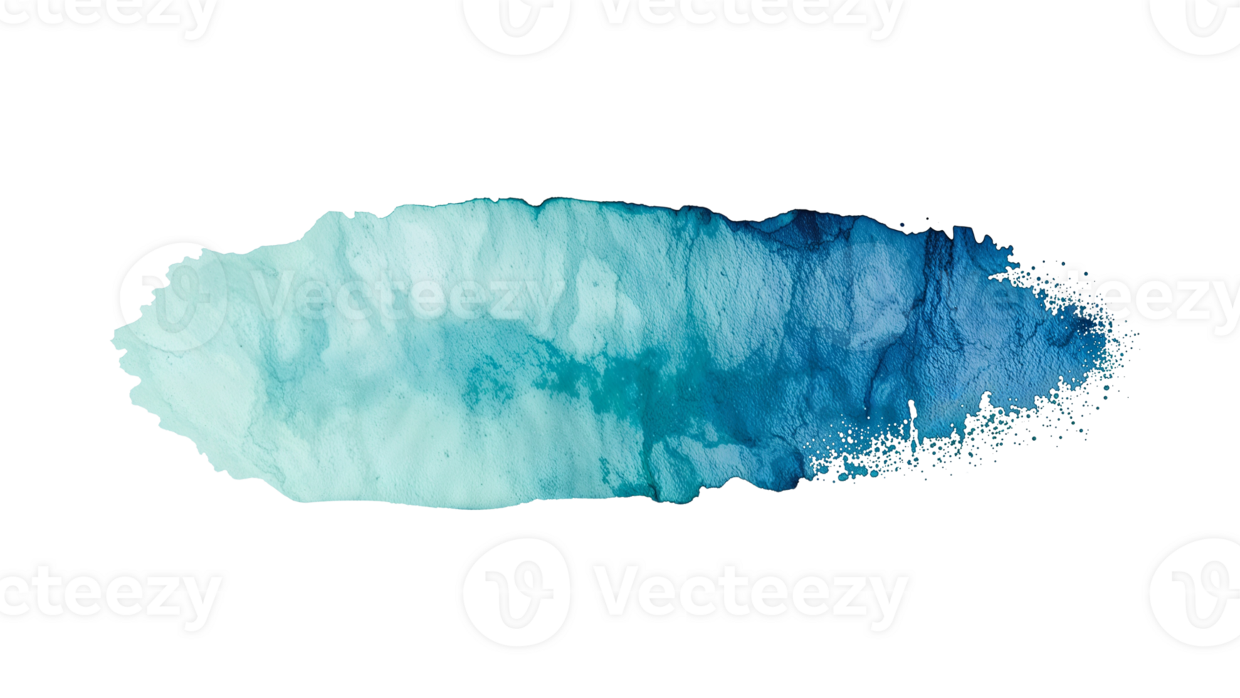 Abstract watercolor brushstroke, gradient effect on isolated background, creative design element png