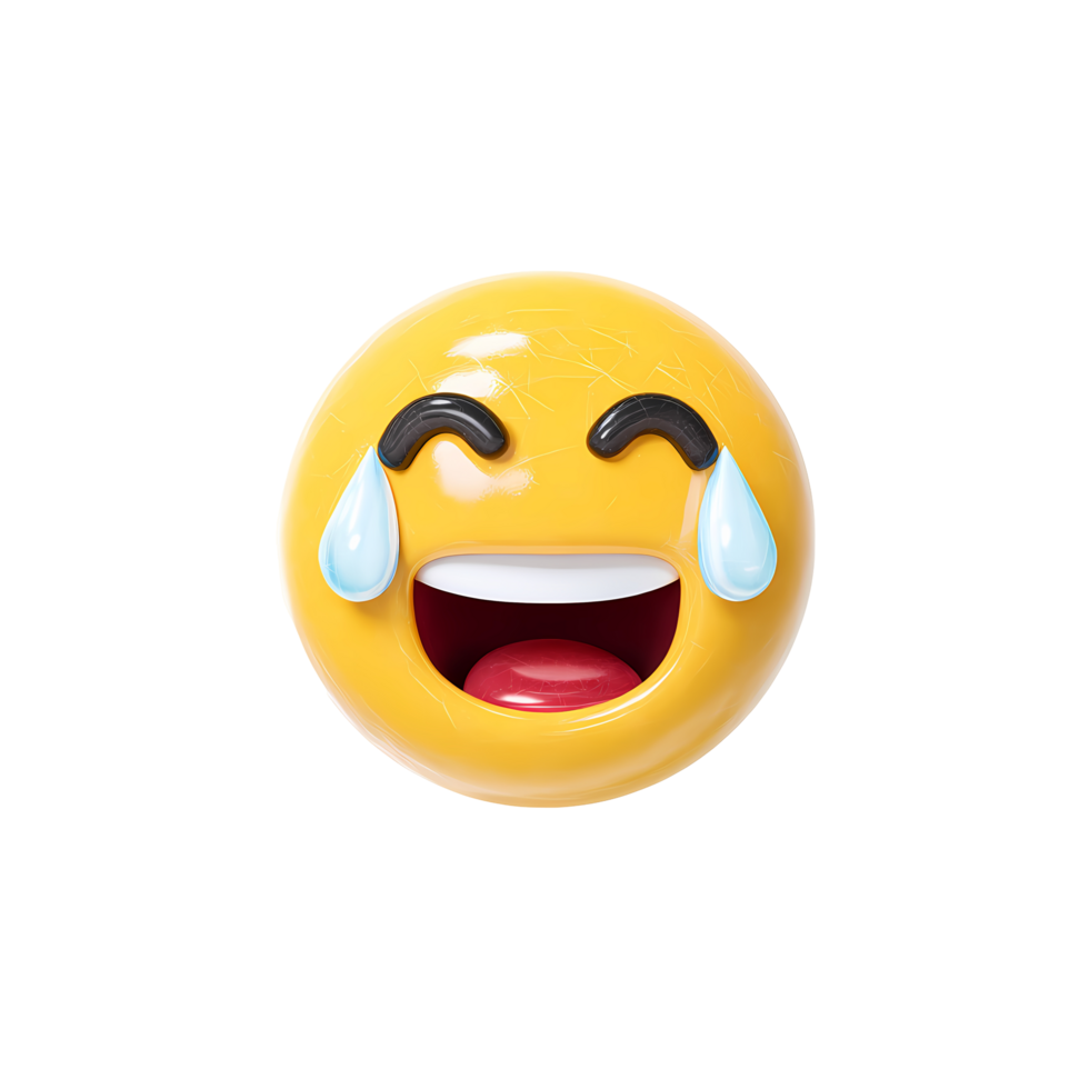 Laughing Crying Emoji with Tears of Joy on transparent background png