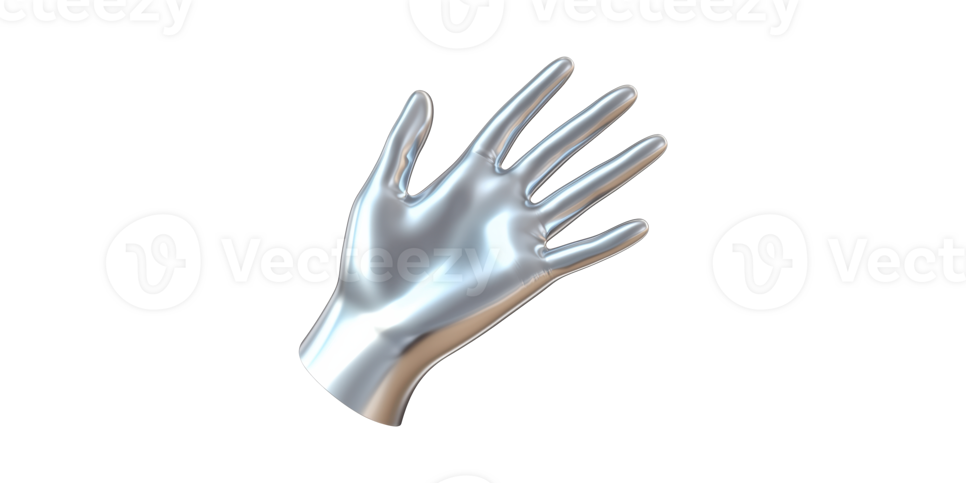 Metallic Robotic Hand. Futuristic Technology And Artificial Intelligence Concept Isolated On Transparent Background png