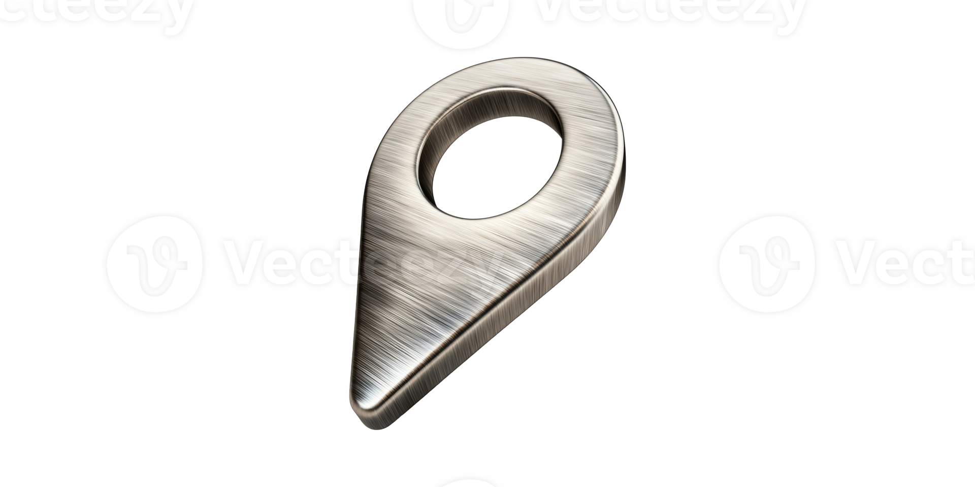 Metallic Location Pin Icon. Symbolizing Navigation And Geolocation In Digital Mapping Isolated On Transparent Background png