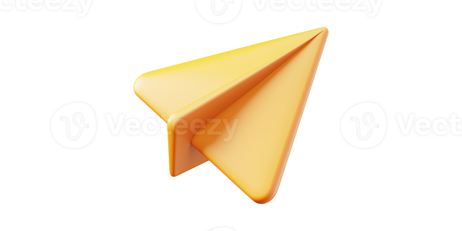 Yellow Paper Airplane Icon. Symbol Of Communication And Creativity In Digital Design Isolated On Transparent Background png