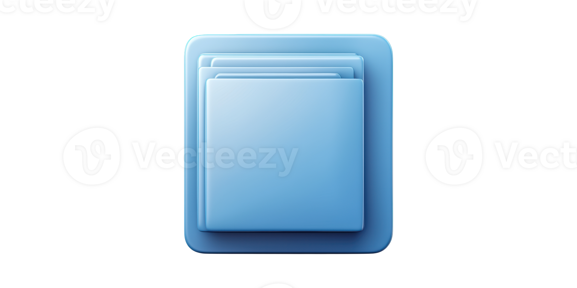 Blue Gradient Square Icon With Layered Design. Modern Digital Interface Element For Apps And Software Isolated On Transparent Background png