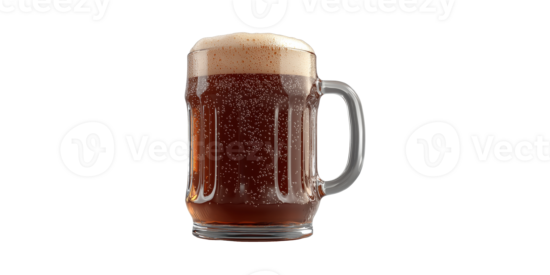 Frothy Dark Beer In Glass Mug. Refreshing Beverage And Brewing Tradition Isolated On Transparent Background png