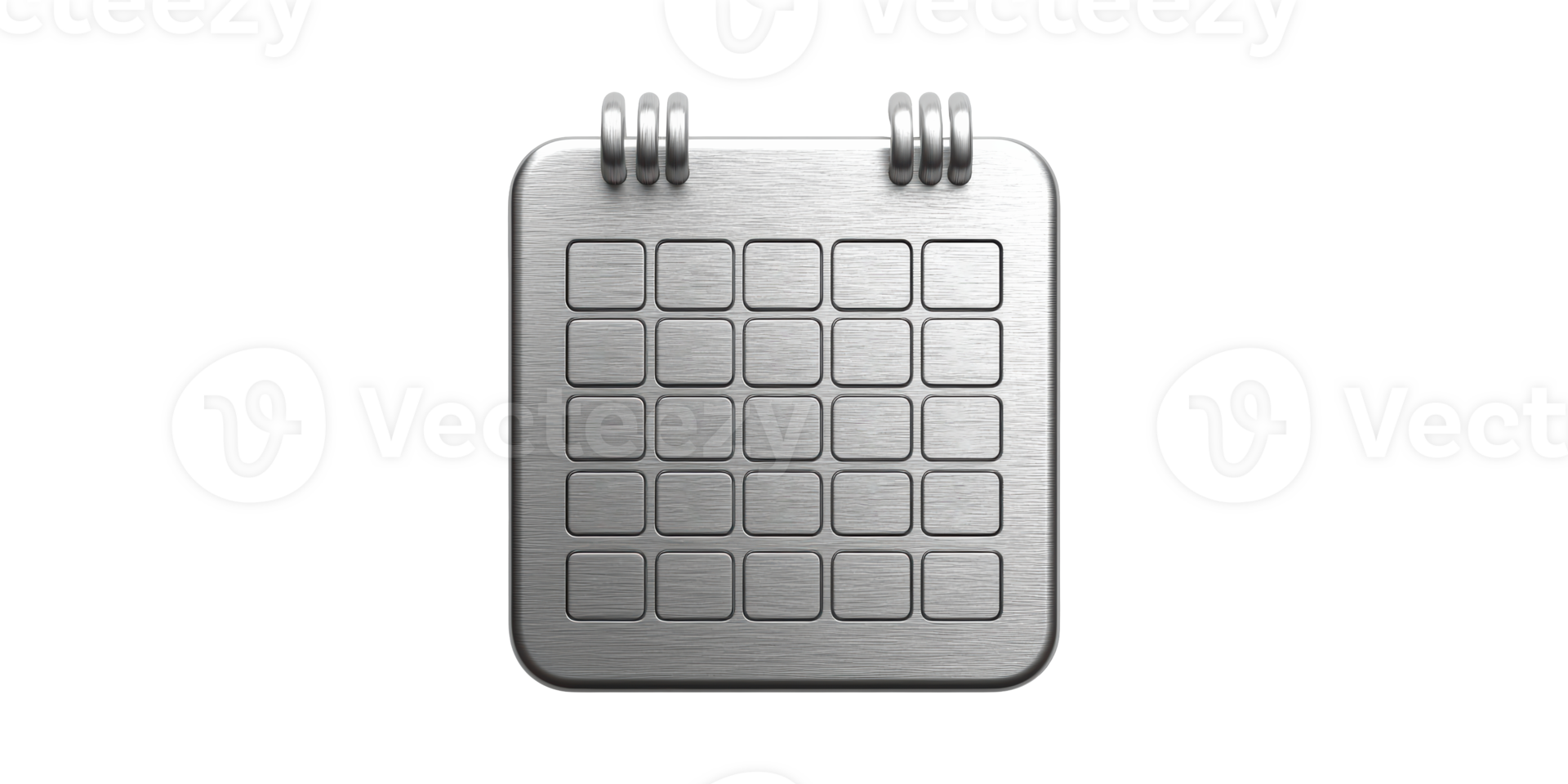 Metallic Calendar Icon With Grid Design. Symbolizes Organization And Time Management Isolated On Transparent Background png