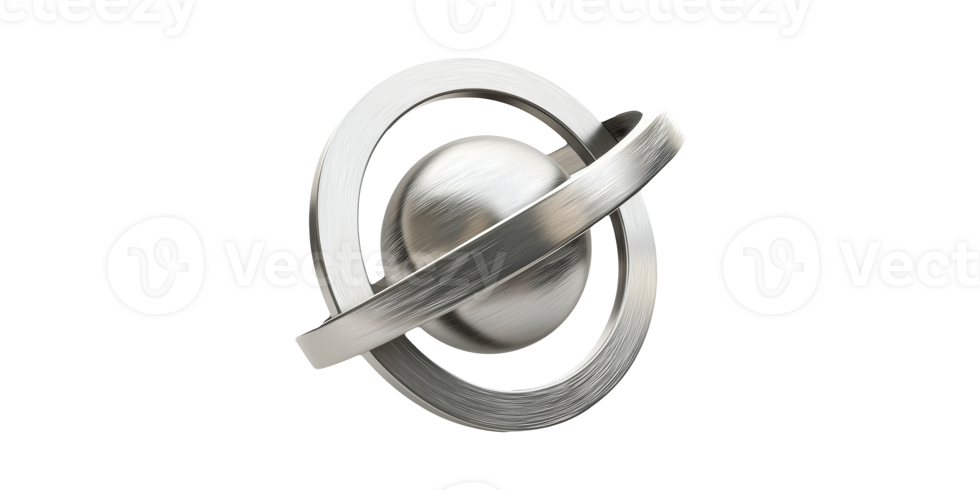 Metallic Gyroscope Sculpture With Rings. Symbolizes Balance And Precision In Modern Design Isolated On Transparent Background png