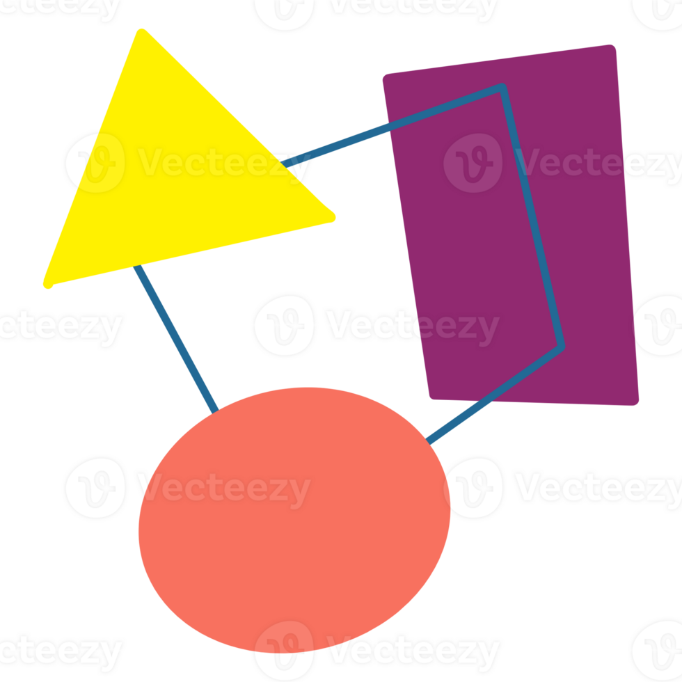 a colorful geometric shape with a yellow and red triangle png