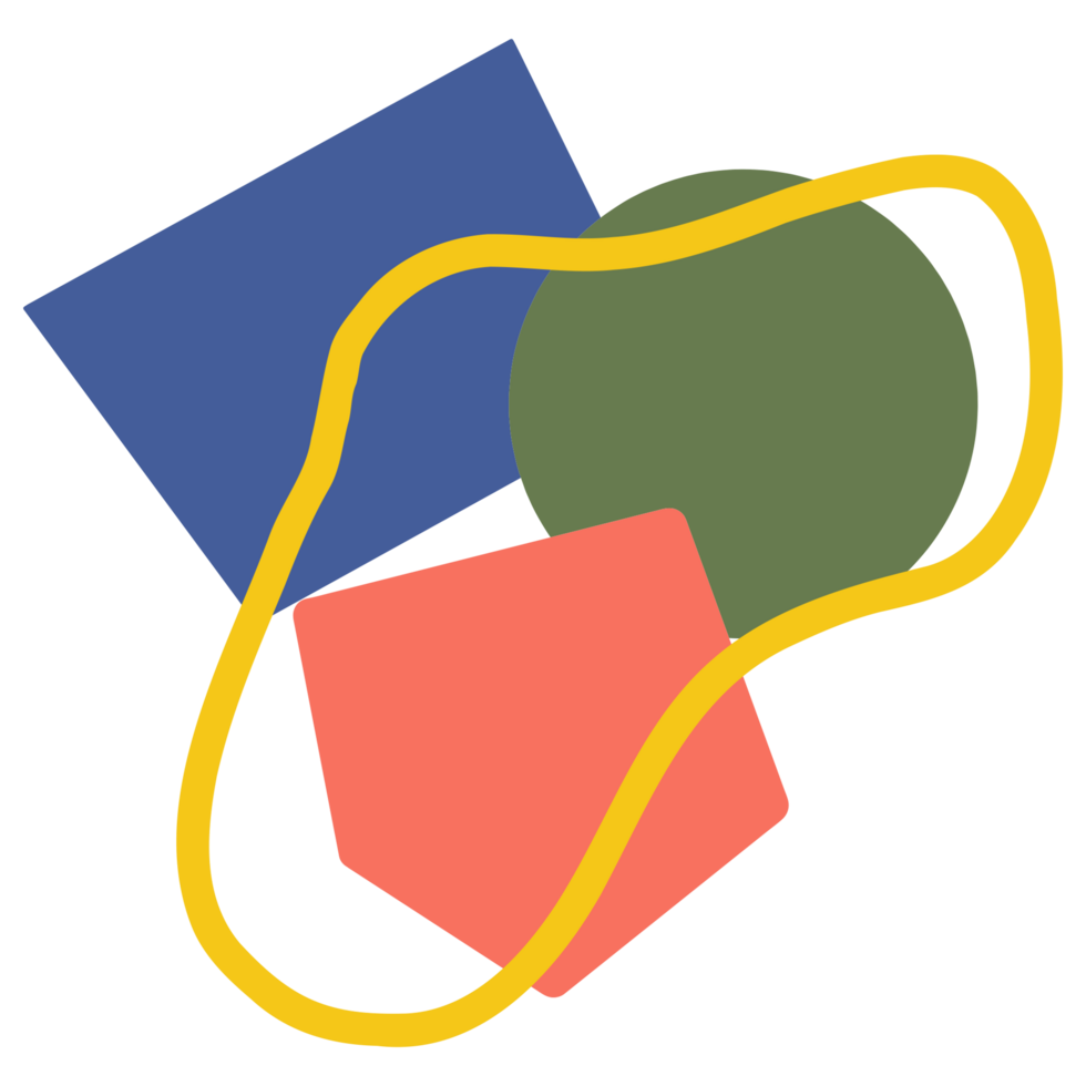 a colorful geometric shape with a yellow cord png
