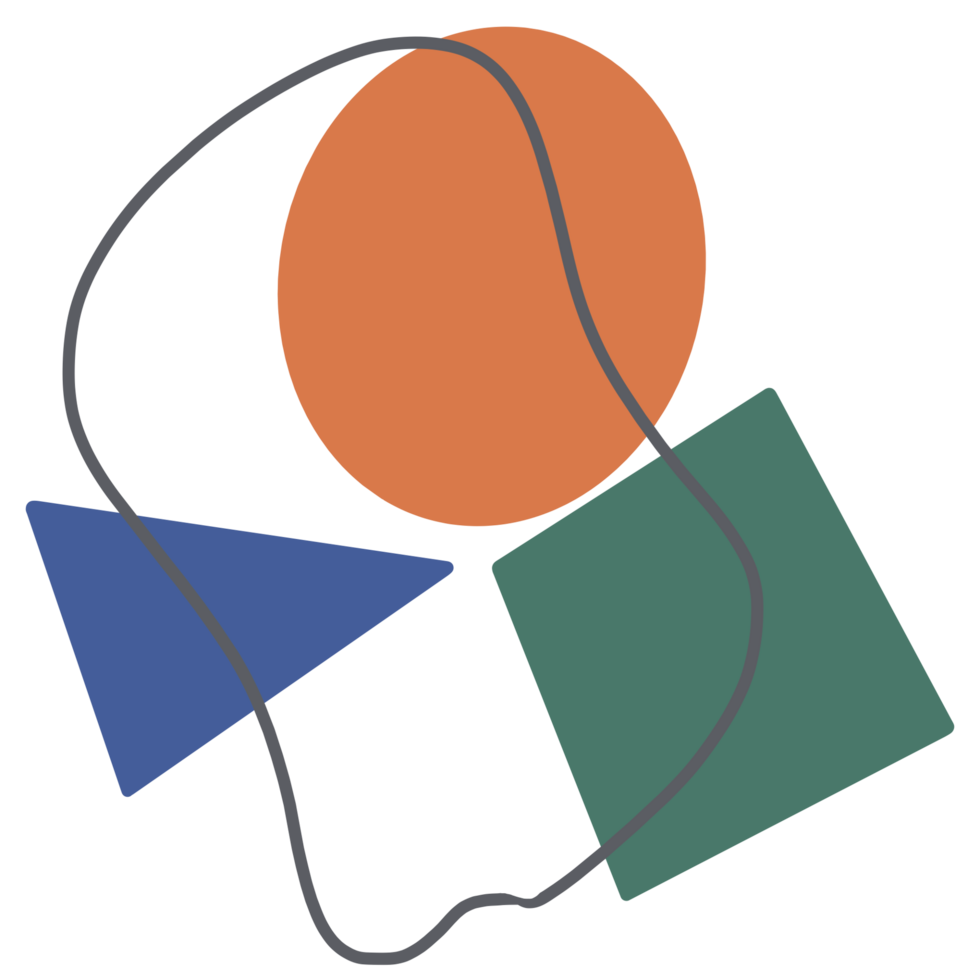 a circle with an orange and blue shape on it png