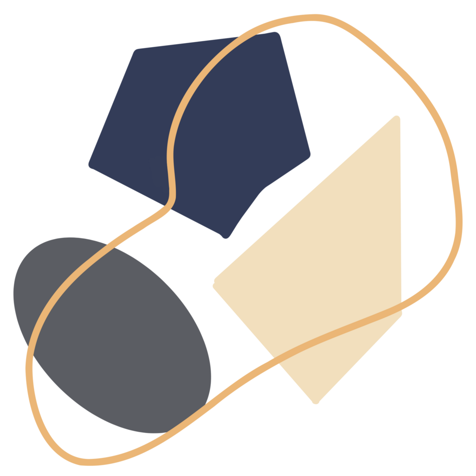 a blue and yellow geometric shape with a chain png