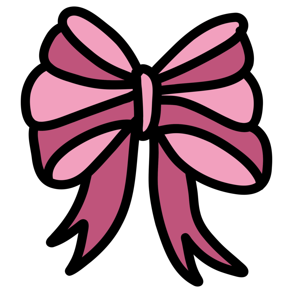 Double pink bow png