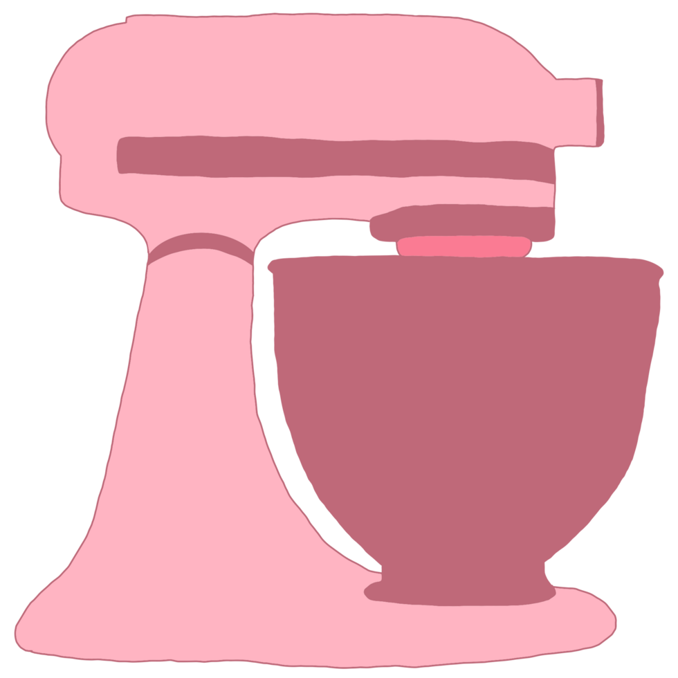 a pink mixer on a transparent background png