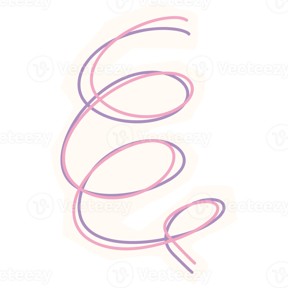 a pink and purple letter e with a curved line png