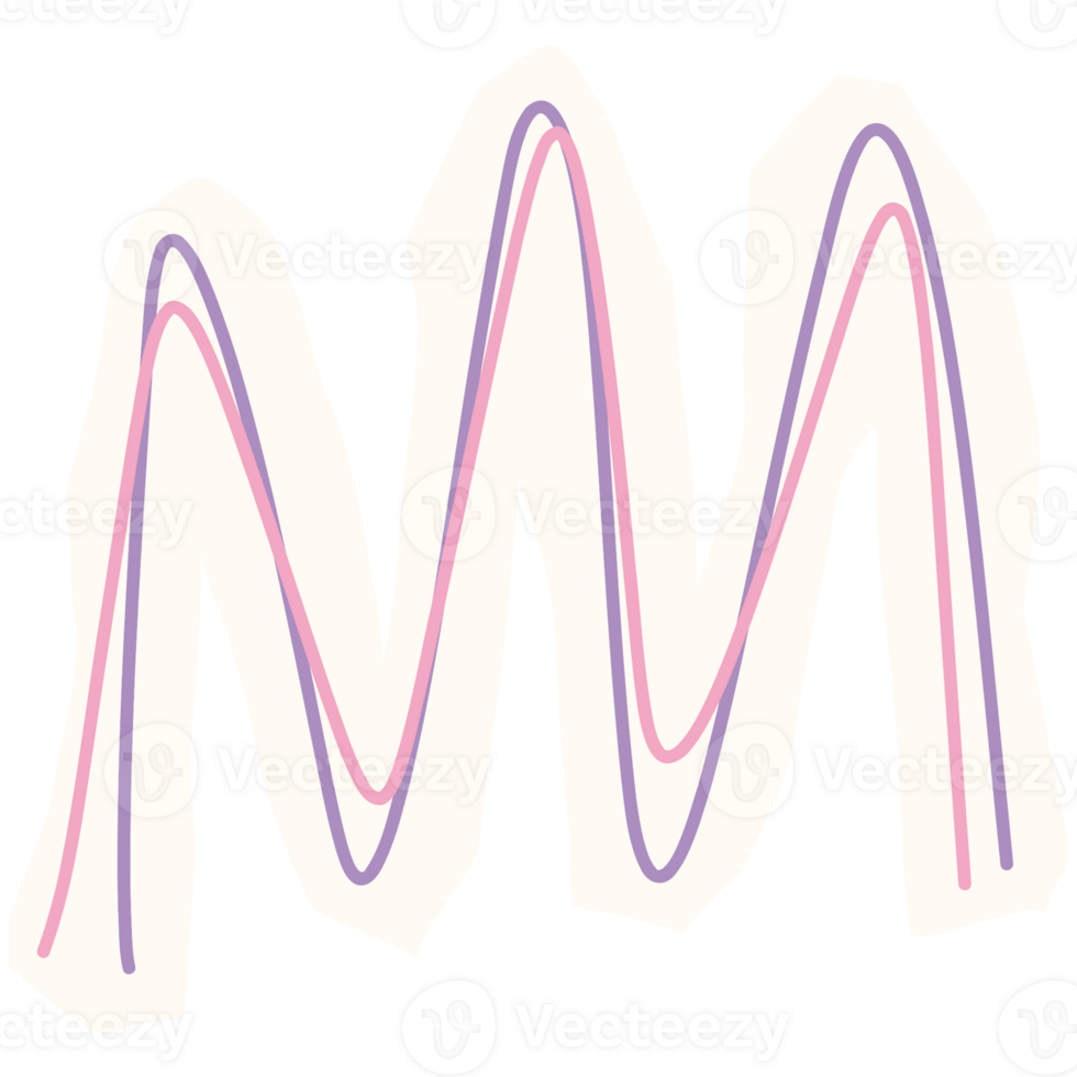 a pink and purple waveform with the letter m png