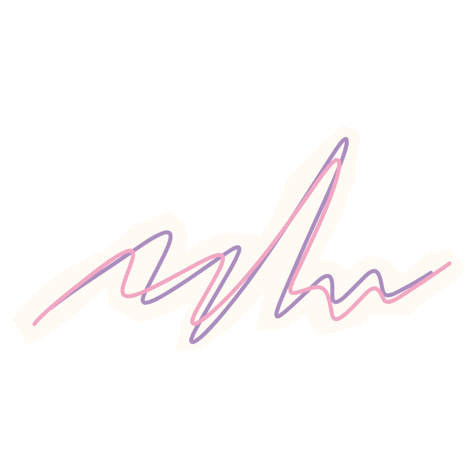a pink and purple line drawing png