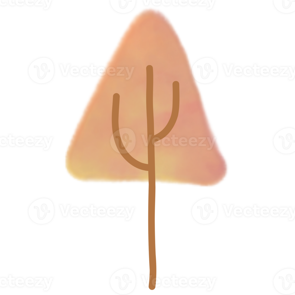 a tree with a stick on it, with a yellow and pink background png