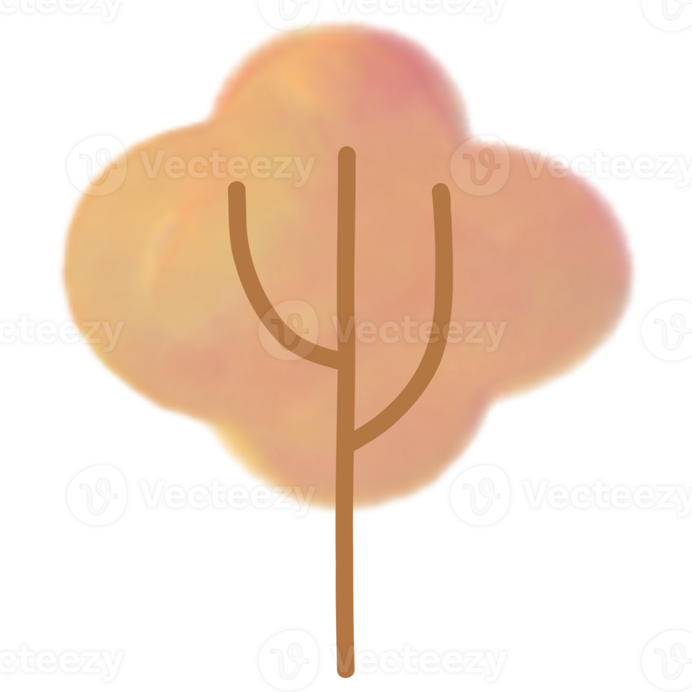 a tree with a leaf on it, with a cloud in the background png