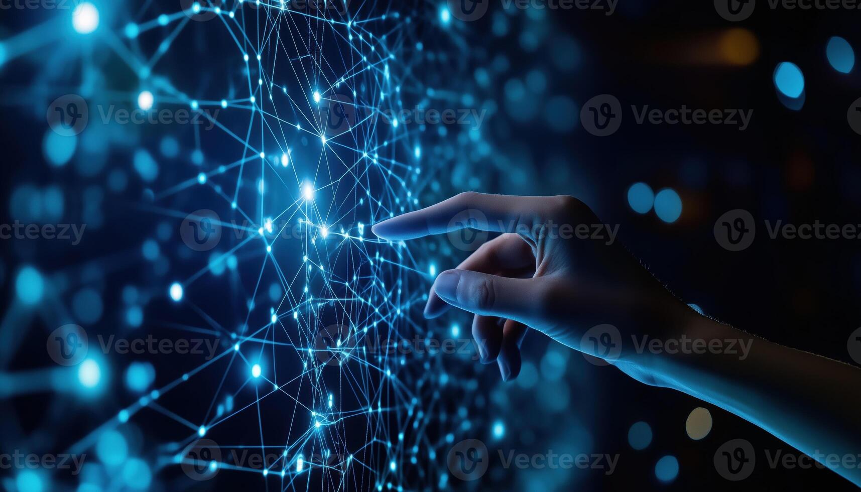 Exploring The Impact Of Hand Touching Telecommunication Network And Wireless Mobile Internet Technology With 5g Lte Data Connection On Global Business, Fintech, And Blockchain. photo