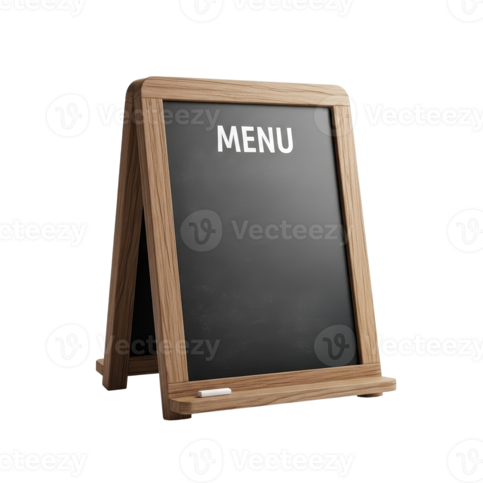Wooden Chalkboard A Frame Sign with Menu Text png