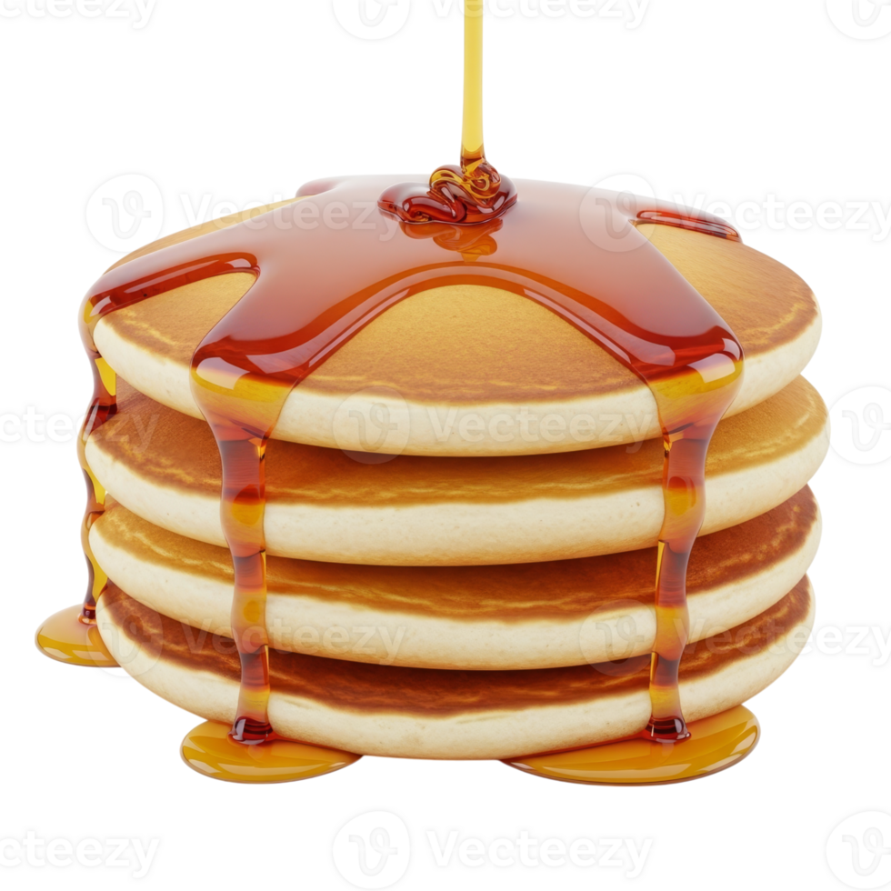 Stack of Pancakes with Dripping Maple Syrup png