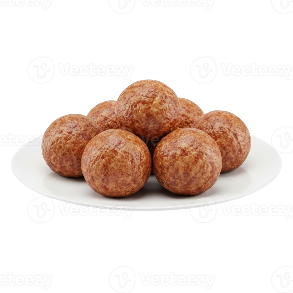 Plate of Cooked Meatballs Appetizer or Meal png