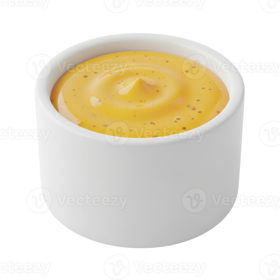 Bowl of Yellow Mustard Dipping Sauce png