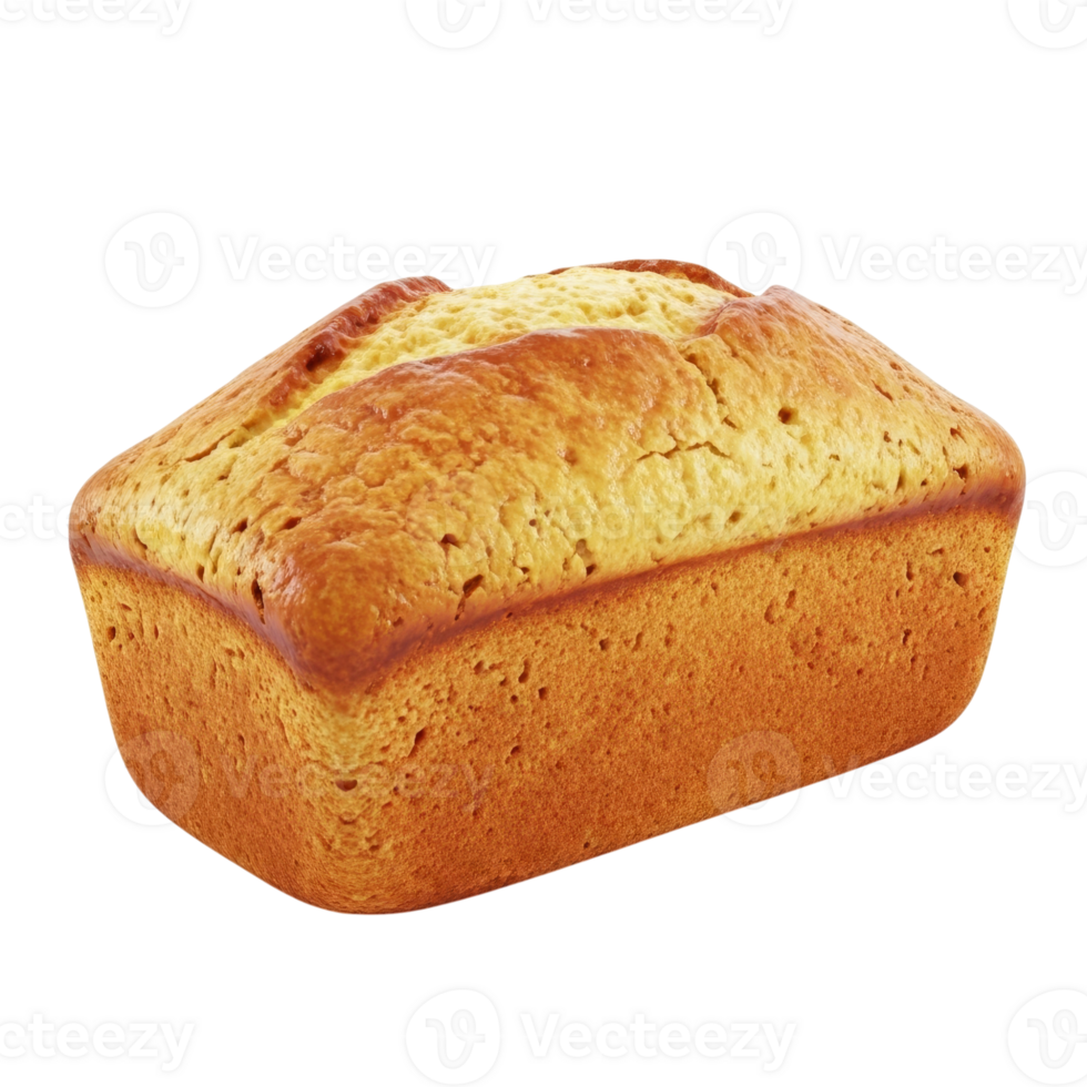 Golden Brown Loaf of Sweet Pound Cake png