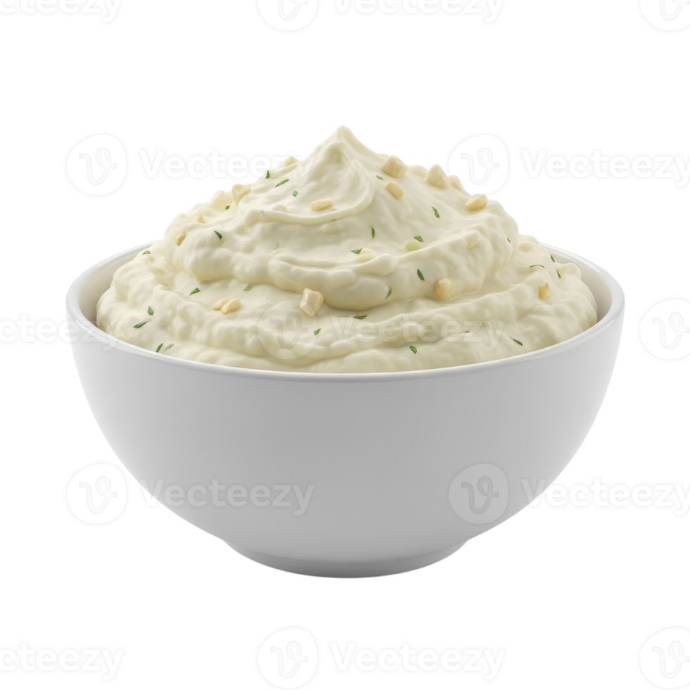 Bowl of Fluffy White Whipped Cream or Topping png