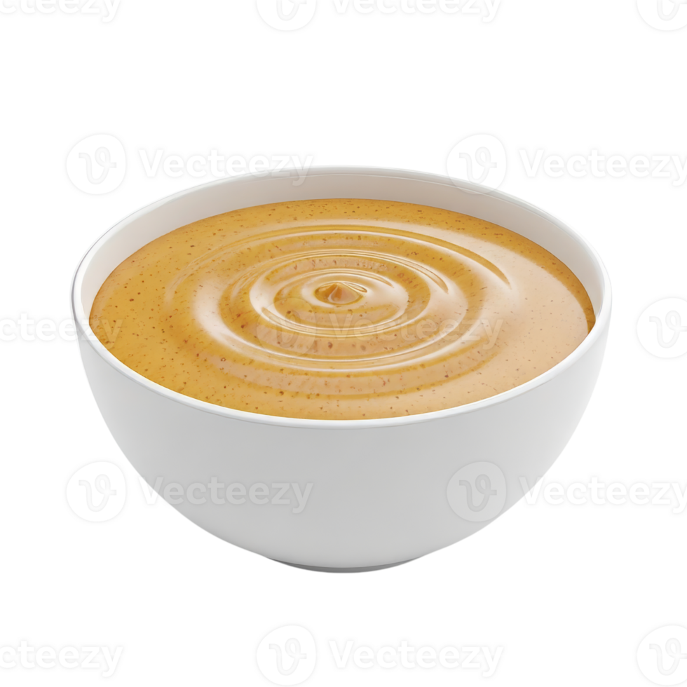 Bowl of Smooth Creamy Golden Sauce or Puree png