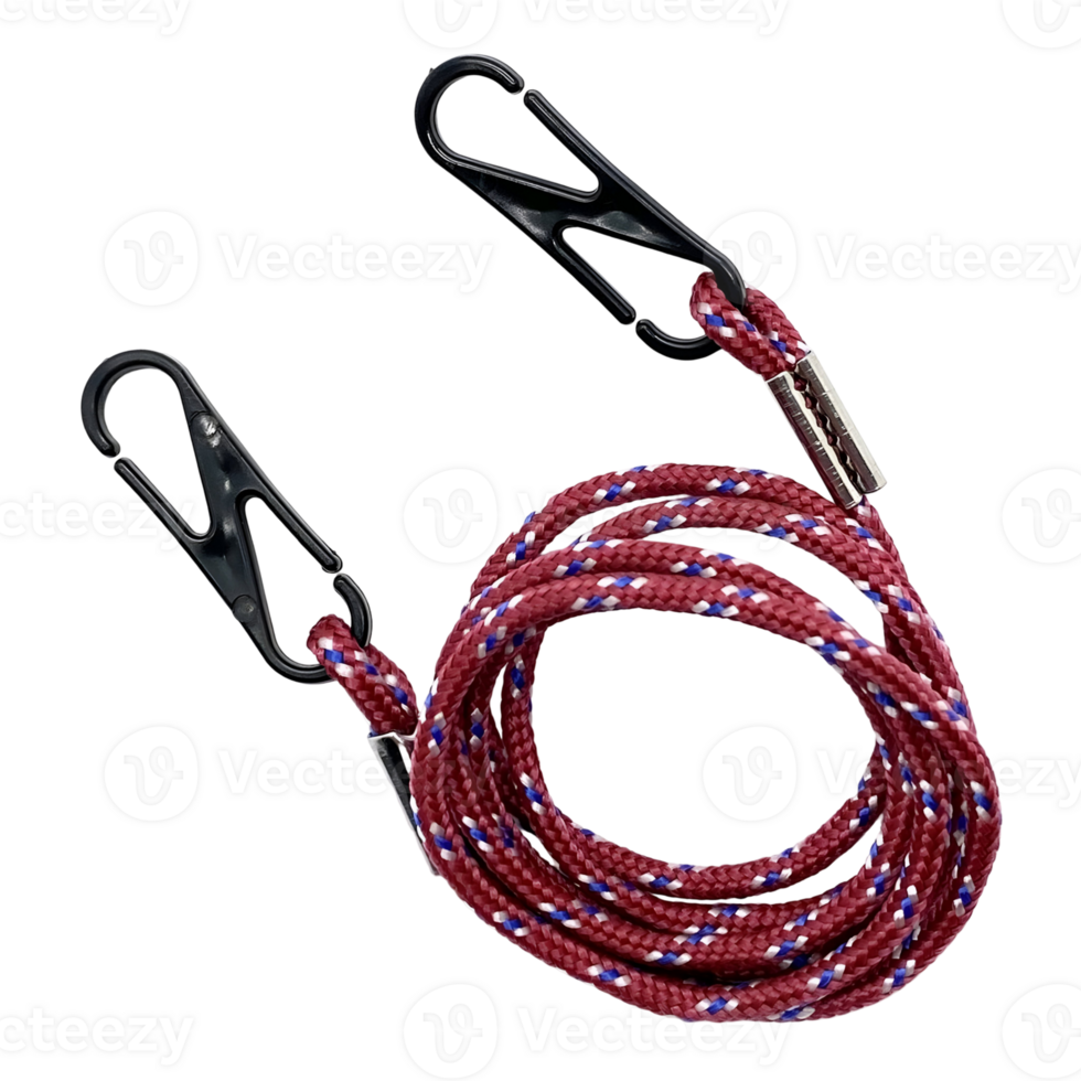 Braided lanyard with dual snap hooks for secure attachment and easy carrying of identification badges or small tools providing convenience png