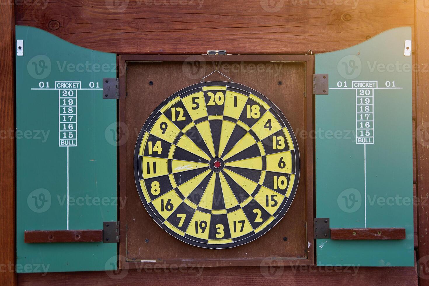 Darts game. round dartboard. Marketing concept. Close-up. photo