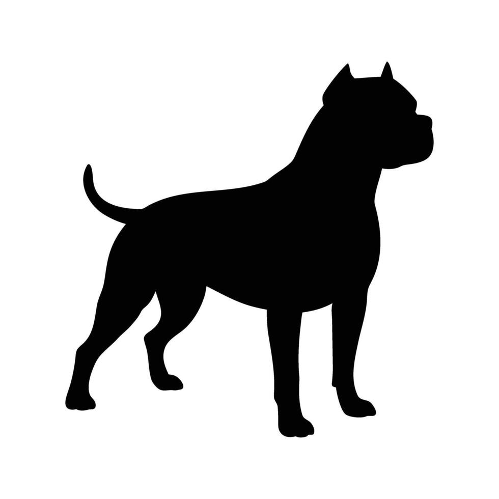 Powerful Pitbull Silhouette A Bold and Striking Illustration for Design and Creative Projects vector