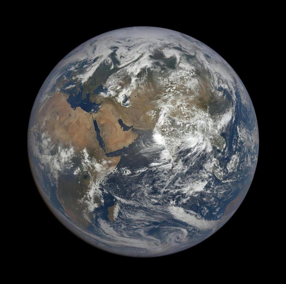 A breathtaking high-resolution full view of planet earth from the vast expanse of space. photo